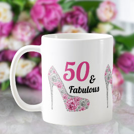 Black Rosa 50 och Fabulous Födelsedagsfest Kaffemugg
