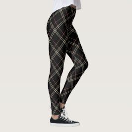 Black Rosa and Beige Elegant Play Leggings