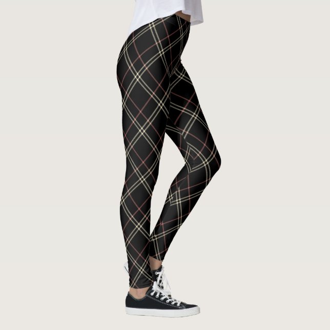 Black Rosa and Beige Elegant Play Leggings (Höger)