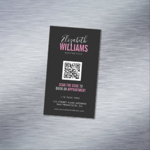 Black Rosa Beauty Salon QR-kod Magnetiska Visitkort