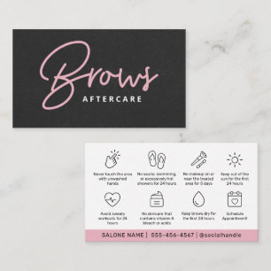 Black Rosa Brows Aftercare PMU Brow Instructions B Visitkort