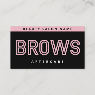 Black Rosa Brows Aftercare PMU Brow Instructions B Visitkort