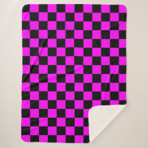 Black + Rosa Check Checkerboard Mönster