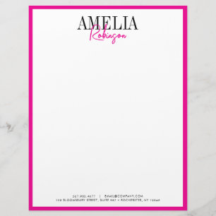 Black Rosa Chic Contrast Snyggt Letterhead Brevhuvud