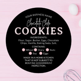 Black Rosa Chocolate Cookies Cottage Law Sticker Runt Klistermärke