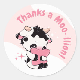 Black Rosa Cow White Cloud Tack för att du har Rou Runt Klistermärke