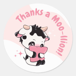 Black Rosa Cow White Cloud Tack för att du har Rou Runt Klistermärke