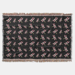 Black, Rosa Dancing Dragonfly Kryp Filt