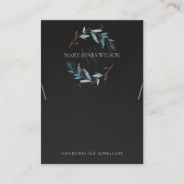 BLACK ROSA FOLIAGE MONOGRAM NECKLACE VISNING LOGOT VISITKORT