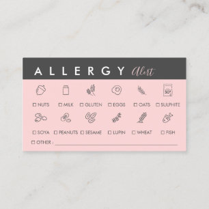 Black Rosa Food Allergy Alert Visitkort