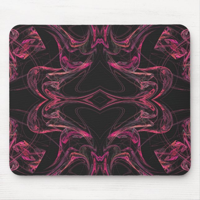 Black & Rosa Fractal Mousepad Musmatta (Framsidan)
