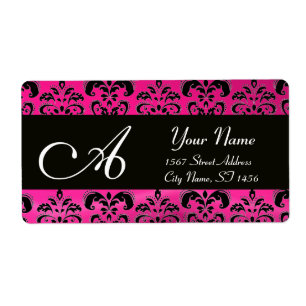 BLACK ROSA FUCHSIA DAMASK,AMETYST MONOGRAM FRAKTSEDEL