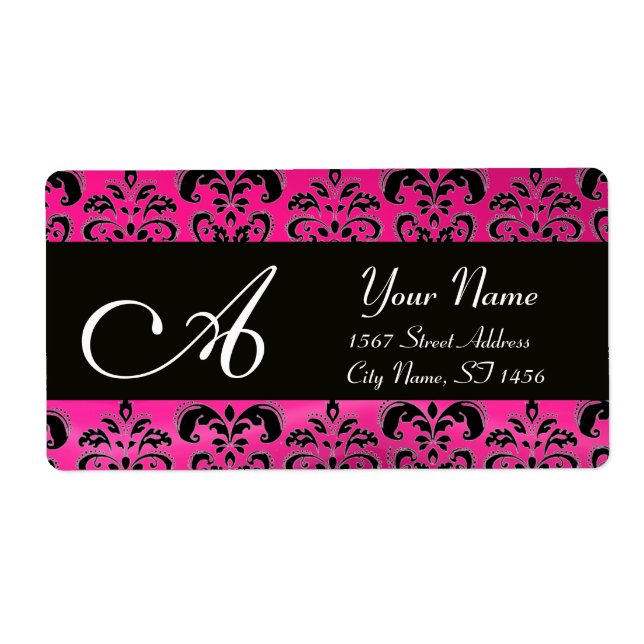 BLACK ROSA FUCHSIA DAMASK,AMETYST MONOGRAM FRAKTSEDEL (Framsidan)