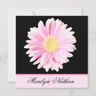 Black, Rosa Gerbera Wedding Bopation (Storbritanni Inbjudningar