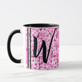 Black Rosa Gift-Vintage (Blommigt Namn & Monogram) Mugg