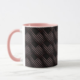 Black Rosa Grunge Vintage American Flagga Mugg