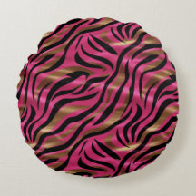 Black Rosa Guld Zebra ränder Animal Print Mönster