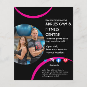 Black & Rosa Gym Personal Trainer Business Flygblad