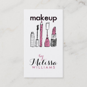 Black & Rosa Hand plockade Makeup Artis Visitkort