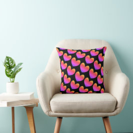 Black & Rosa Heart Mönster I Kärlek dig Dekorativ Kudde