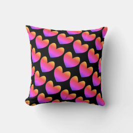 Black & Rosa Heart Mönster I Kärlek dig Dekorativ  Kudde