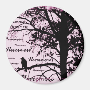 Black & Rosa Ickmore Raven Silhouette Magnet