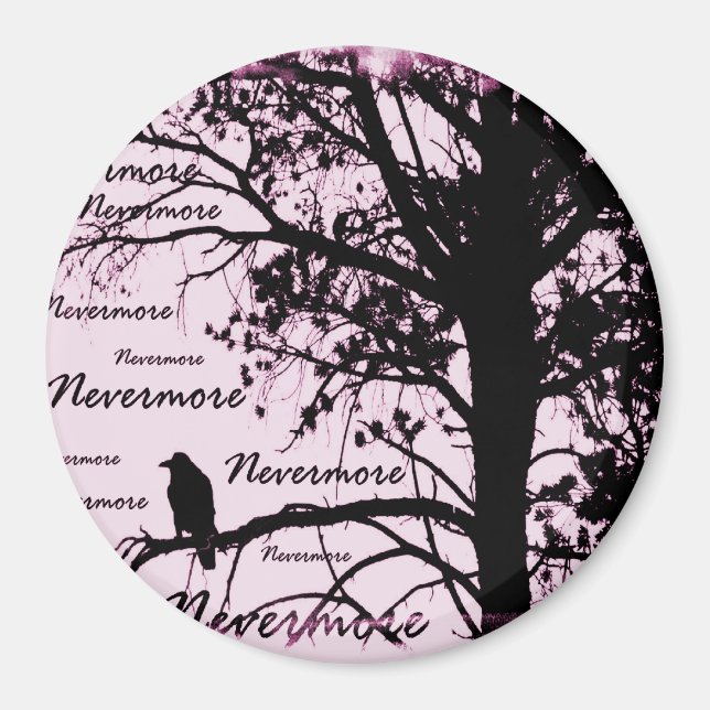 Black & Rosa Ickmore Raven Silhouette Magnet (Framsidan)