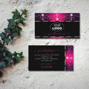 Black Rosa Lila Orante Gnistra Diamonds Add Logoty Visitkort