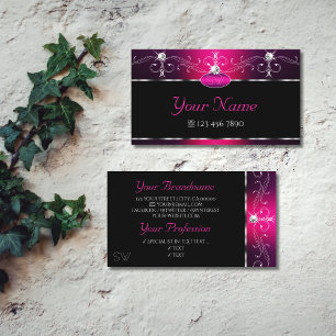 Black Rosa Lila Orante Gnistra Diamonds Monogram Visitkort