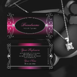 Black Rosa Lila Ornate Gnistra Diamonds Snyggt Visitkort
