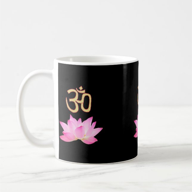 Black Rosa Lotus Flower Om Kaffemugg (Vänster)