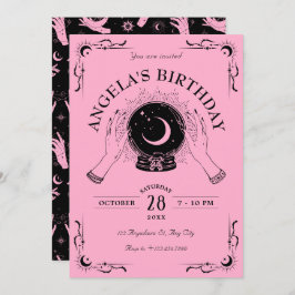 Black rosa magi måne kristaller boll födelsedag inbjudningar