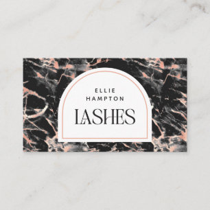 Black Rosa Marble Arch Beauty Lash Affärskort Visitkort