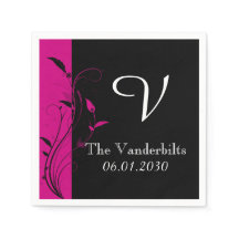 Black Rosa Monogram Bröllop Monogram Bröllop