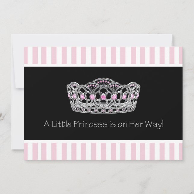 Black Rosa Princess Baby Shower Inbjudningar (Framsida)