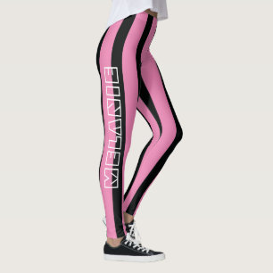Black Rosa Rand Comfy Namn Sportkläder Workout Leggings