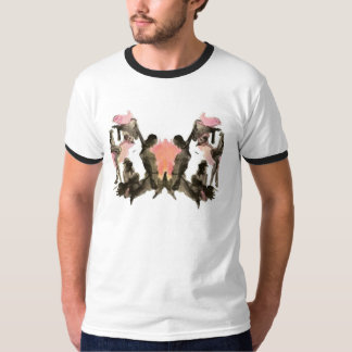 Black & Rosa Rorschach på White Ringer Tee