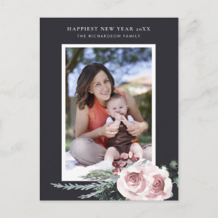 BLACK ROSA ROS HOLLY BERRY NEW YEAR PHOTO VYKORT