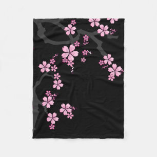 Black Rosa Sakura japanese design: Fleecefilt