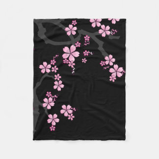 Black Rosa Sakura japanese design: Fleecefilt