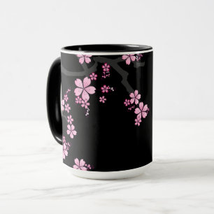Black Rosa Sakura japanese design: Mugg