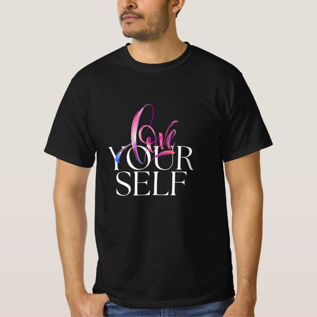 Black Rosa Self-Kärlek Motivational T-Shirt (Framsida)