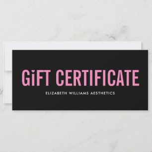 Black Rosa Simple Modern Gift Certificate