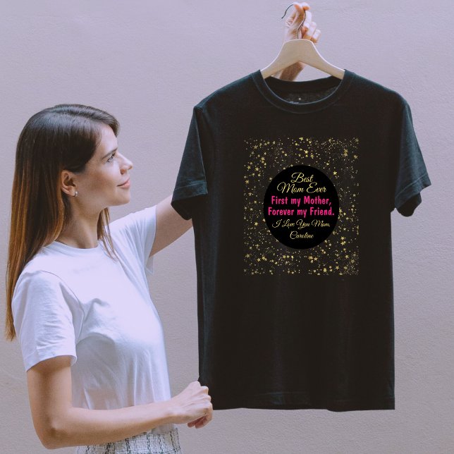 Black Rosa Star Best Mamma någonsin Modern Mors da T Shirt (Skapare uppladdad)