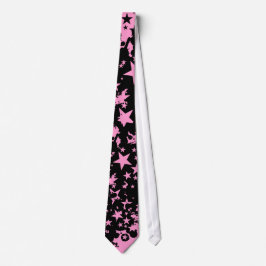 Black & Rosa Star Neck Tie Slips