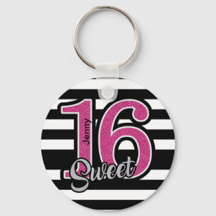 Black Rosa Sweet 16 Personliger Nyckelring