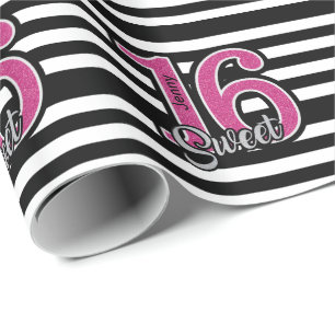 Black Rosa Sweet 16 Personliger Presentpapper