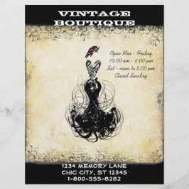 Black & Rosa Vintage Dress Boutique eller Business Reklamblad