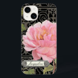 Black Rosa Vintage Elegant Snyggt Peony Blommigt<br><div class="desc">Med en svart svart bakgrund och ett grått, järn trellis i bakom blommigten, skapades den här teckningen från en elegant, vintage stil-målning av Audrey Jeanne Roberts. Denna botaniska blommar av blommor från stil ligger i pinkar som sträcker sig från rosa till intensiv rosa med vinodlingsblad och ett stängsel för rulla...</div>