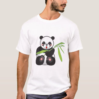 Black Rosa White Cute Panda T-Shirt
